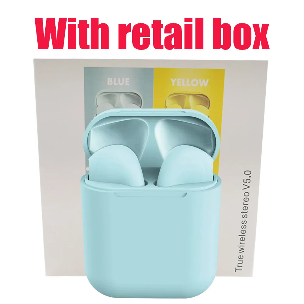 Оригинальные inpods 12 Беспроводные наушники i12 tws наушники Macaron 12 inpods 12 i12 tws наушники для смартфона PK i7 i11 i14 TWS - Цвет: Light Blue