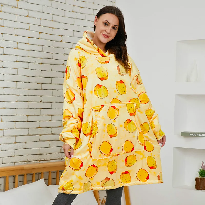 Женское одеяло толстовка халат Зимние толстовки уличные пальто с капюшоном