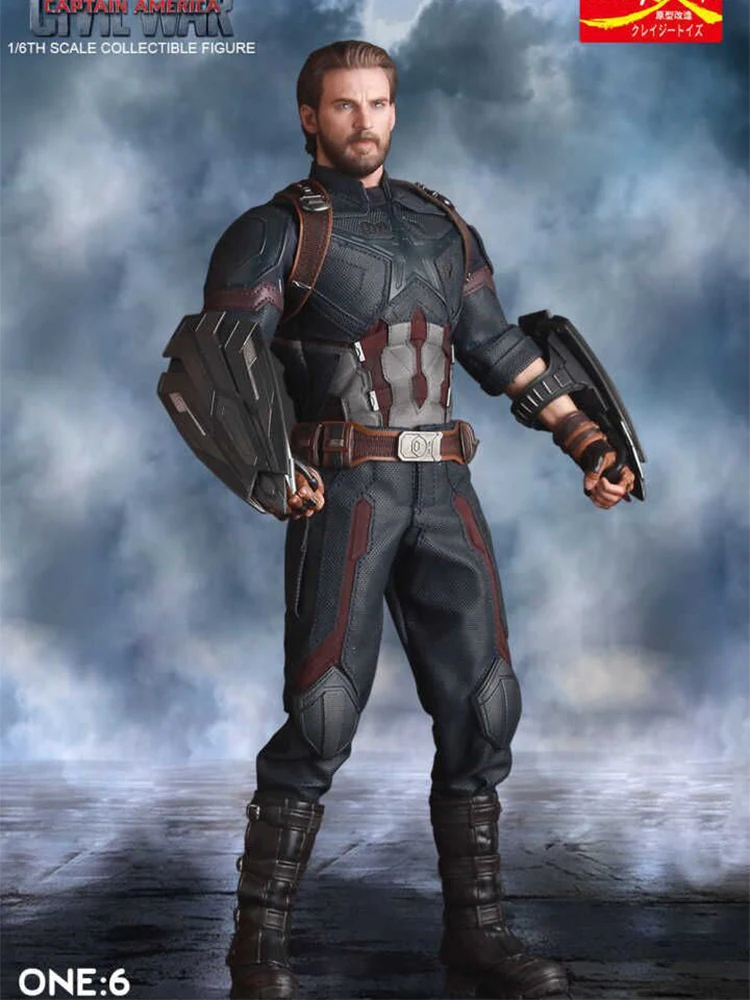 Сумасшедшие игрушки Капитан Америка черный щит версия Endgame ПВХ фигурка Коллекционная модель игрушки куклы Подарки