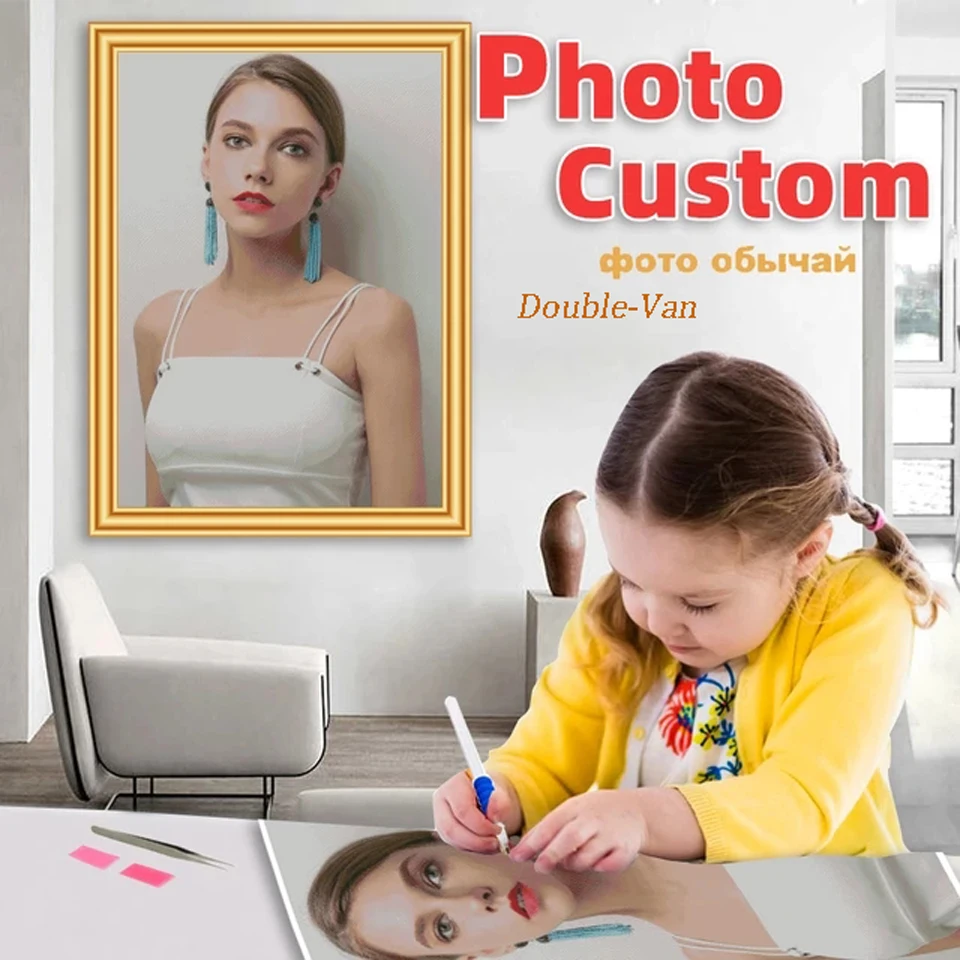 

Double Van Diy Crystal Art Large Custom Photo Diamond Painting Set Full Drill Embroidery Picture Dotz Cross Stitch Kit5d Mosaic