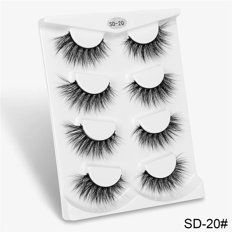 SD20-1 2/4 пар 8D искусственные норковые ресницы натуральные длинные 8D накладные ресницы перекрестного дизайна накладные ресницы ручной работы maquillaje - Цвет: SD20-1
