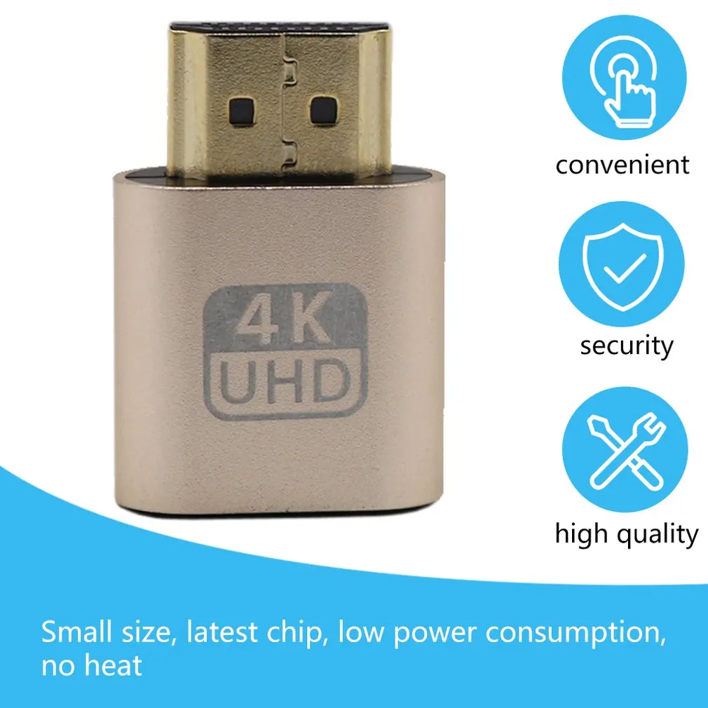 

VGA HDMI-compatible Dummy Plug Virtual Display Emulator Adapter DDC Edid Support 1920x1080P For Video Card BTC Mining Miner