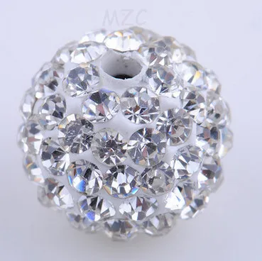 

yret34st Crystal DHL EMS Free hotsale 10mm white Micro Pave Disco CZ Ball crystal bead fit