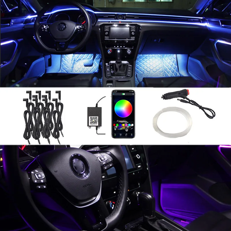 

Led Strip RGB Color Multiple Modes Automotive Interior Decorative Lights Car Ambient Light Led Foot Lamp Car Atmosphere Lights
