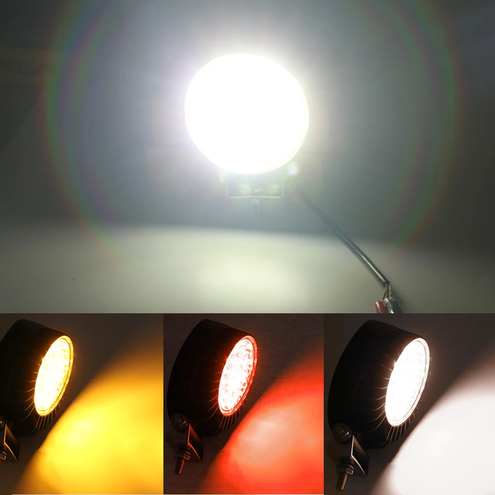 

NLpearl 4" 27W Round LED Work Light Bar Offroad 12V 24V Strobe Lamp LED Light Bar for Truck 4x4 4WD Tractor Boat Car Fog Light