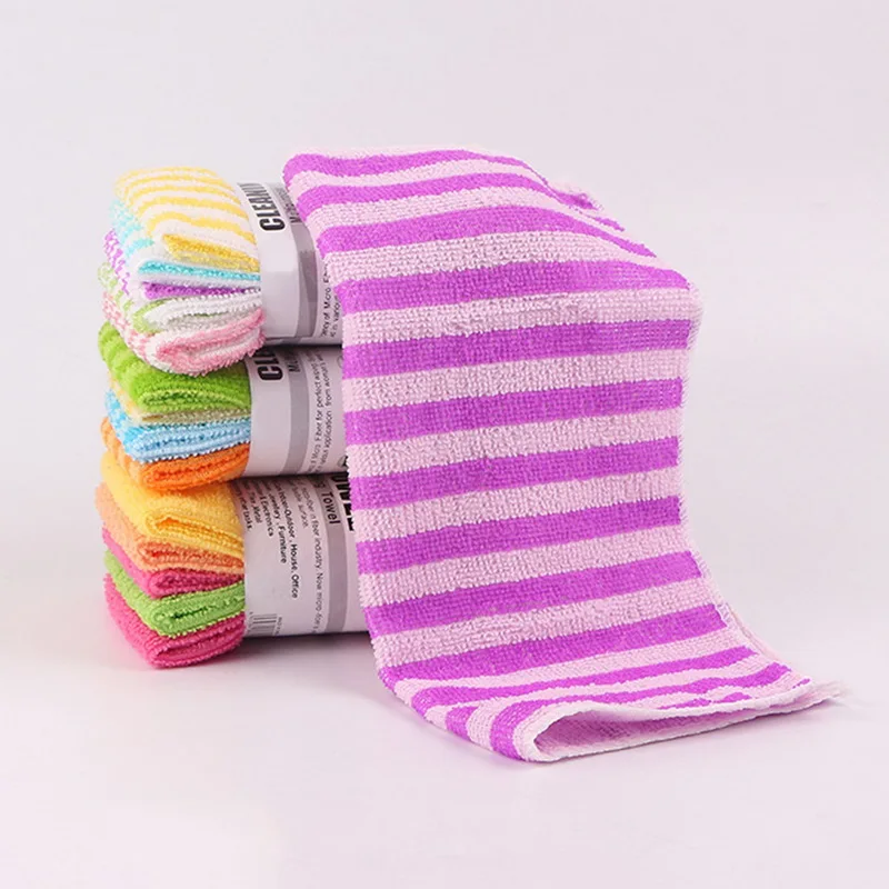 5 шт мягкое полотенце s красочное обеденное полосатое квадратное для мытья сухая