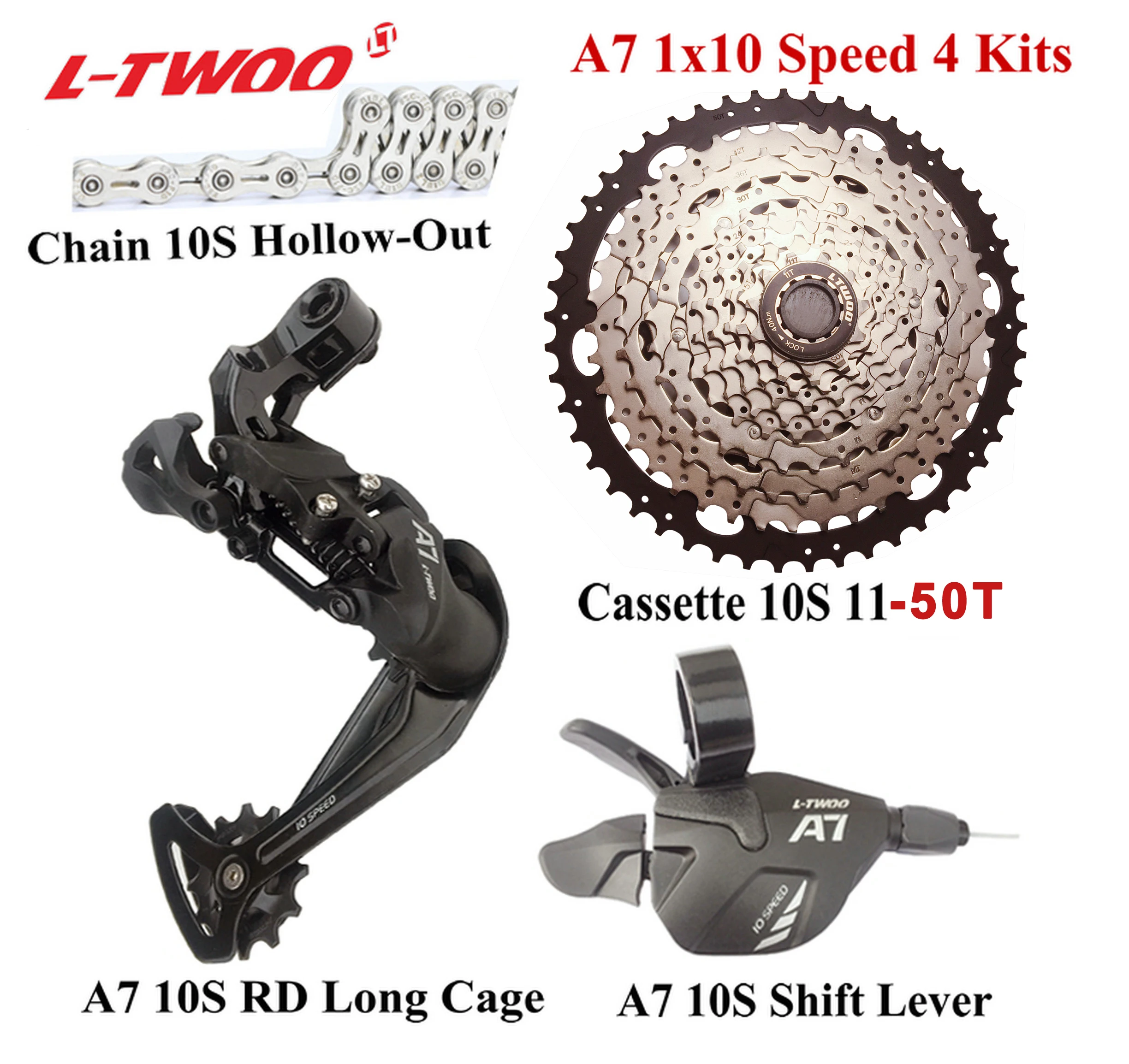 Рычаг переключения скорости LTWOO A7 1x10 Speed + задний переключатель цепь кассета 11 42T 46T