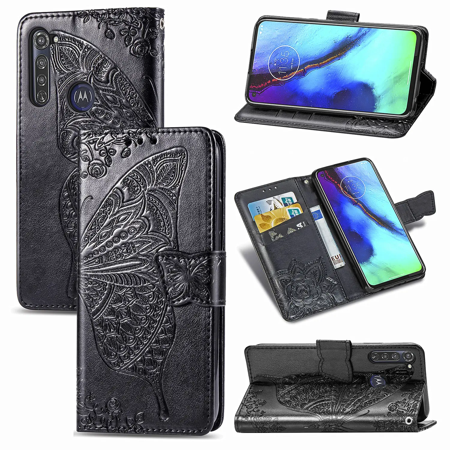Симпатичный чехол-бабочка для Motorola Moto G Pro 2020 XT2043 (G Stylus) 6.4in кожаный чехол-книжка с