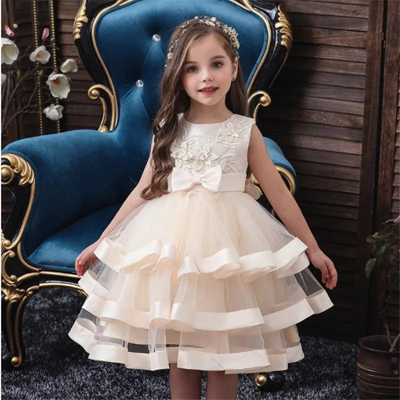 Платье для маленьких девочек вечерние костюмы детей Подарочная детская одежда
