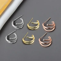 925 sterling silver new geometric c type stud earrings for women fashion all match earrings girl earrings 2022 korean jewelry