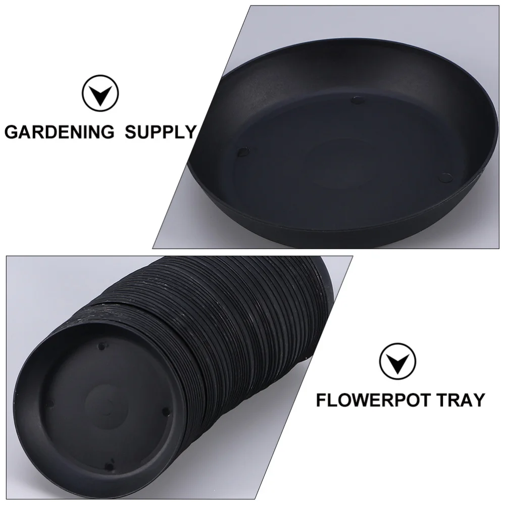 

30pcs Gardening Plant Pot Water Trays Indoor Flower Container Saucer (Black)