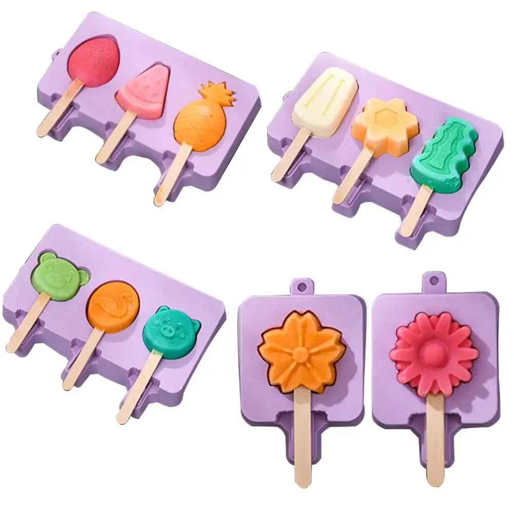 Красивая Милая силиконовая форма для мороженого с крышкой домашнего сделай сам |