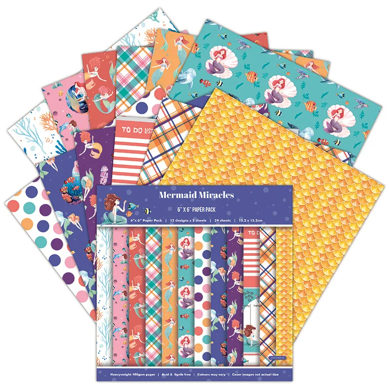 

24 шт./лот романтичная Русалка в стиле ретро материал бумага «сделай сам» Скрапбукинг альбом дневник подарок декоративная бумага для скрапб...