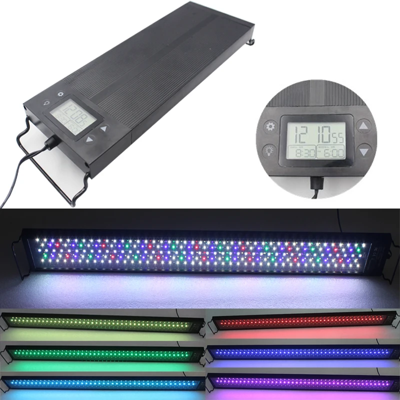 

24inch 36inch Waterproof Acquario Marino Planted Lamp Full Spectrum Fish Tank Light Sunrise Sunset Timer Dimer Aquarium Led Lamp