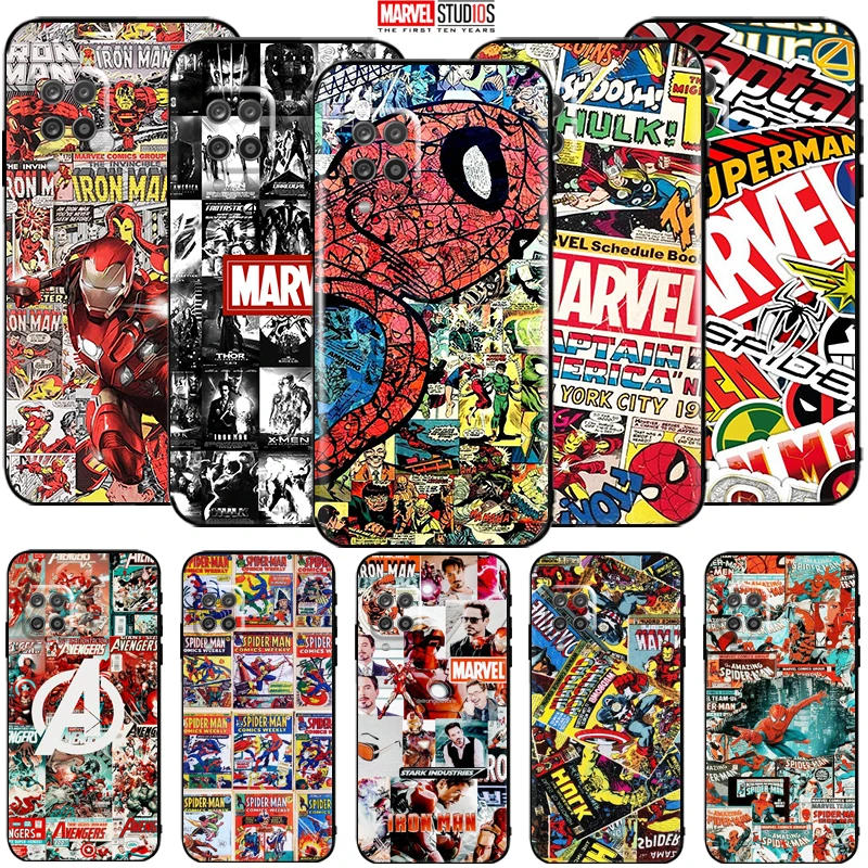 

Phone Case For Samsung Galaxy A12 Soft Coque Cover Marvel Avengers Comics Iron Man SpiderMan Venom Deadpool Hulk Thor