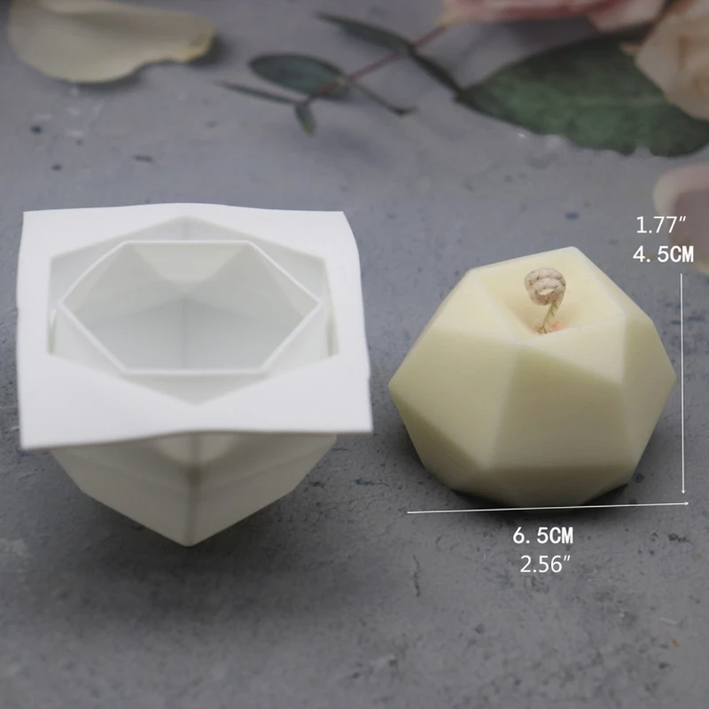

Handmade 3D Faceted Cube Candle Mold DIY Multifaceted Stereoscopic Round Ball Epoxy Resin Casting Molds Art Craft Tools