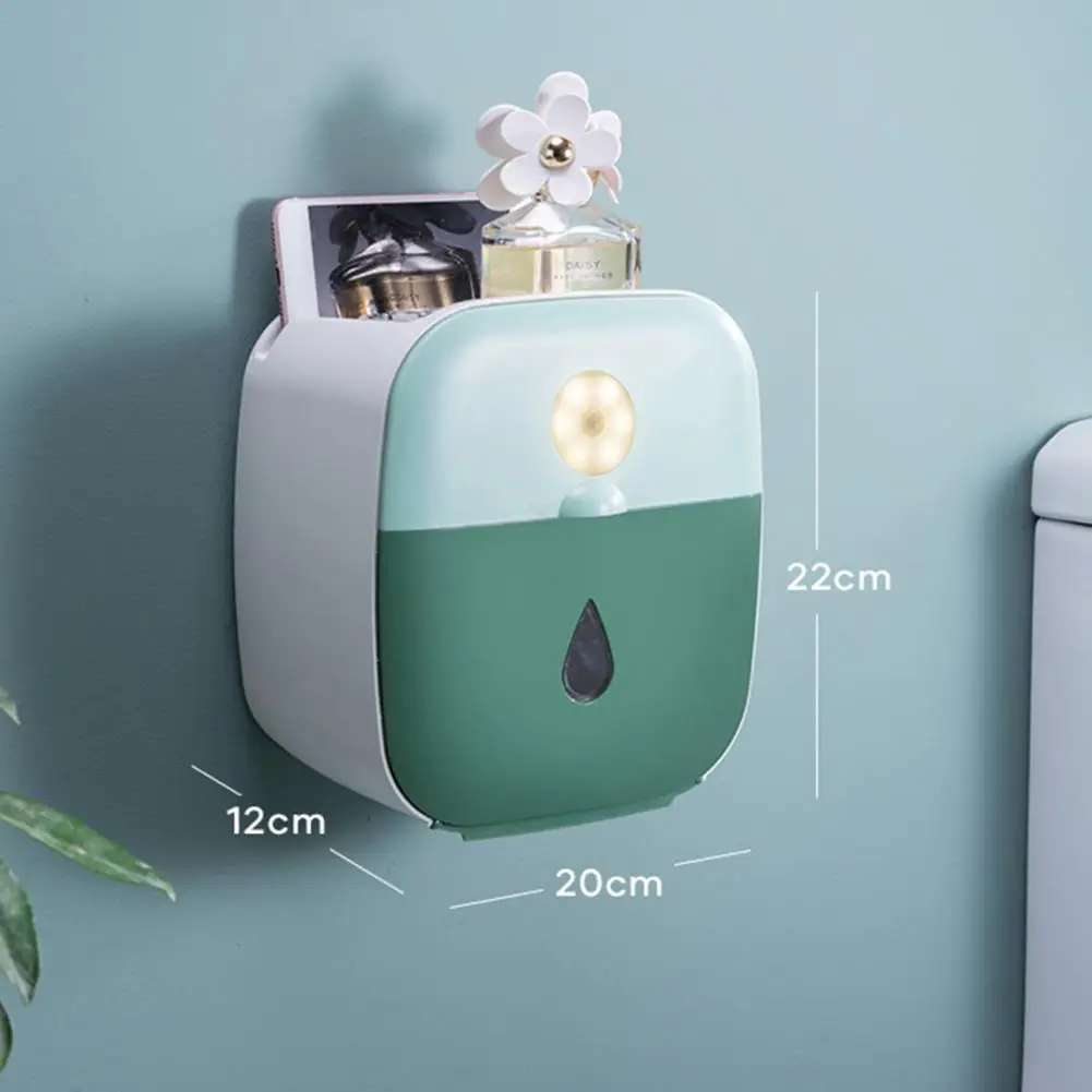 

Tissue Box Self Adhesive Wall Mounted USB Power Waterproof Tissue Storage Box for Bathroom