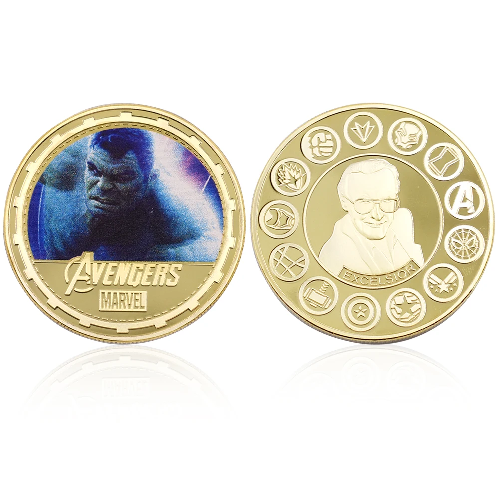 Коллекционные монеты 24K позолоченные металлические Мстители супер герой Халк