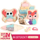 Высококачественный Детский 3D Деревянный пазл Обучающие игрушки Раннее Обучение познание детский мультяшный Развивающий Пазл танграмма