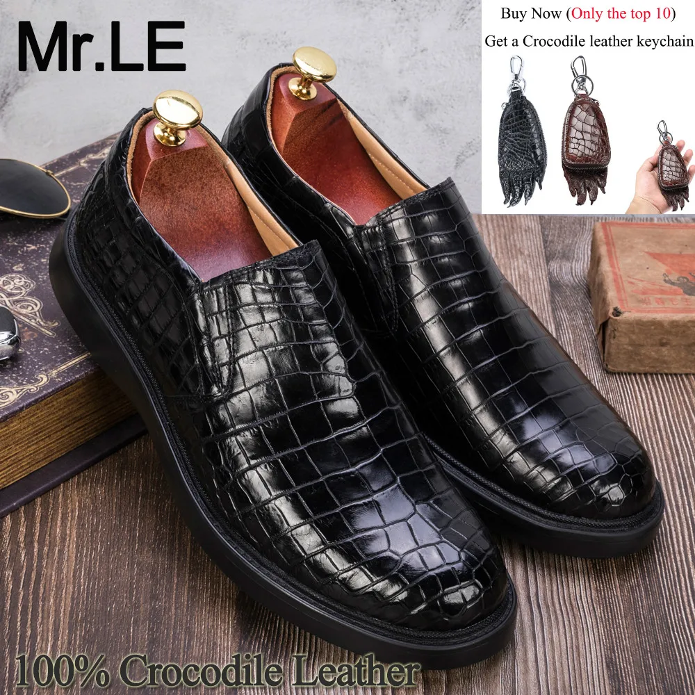 Crocodile Shoes Men Dress 100% Genuine Leather Brand Designer Party Wedding Luxury Men's Leisure Casual Formal Alligator | Обувь