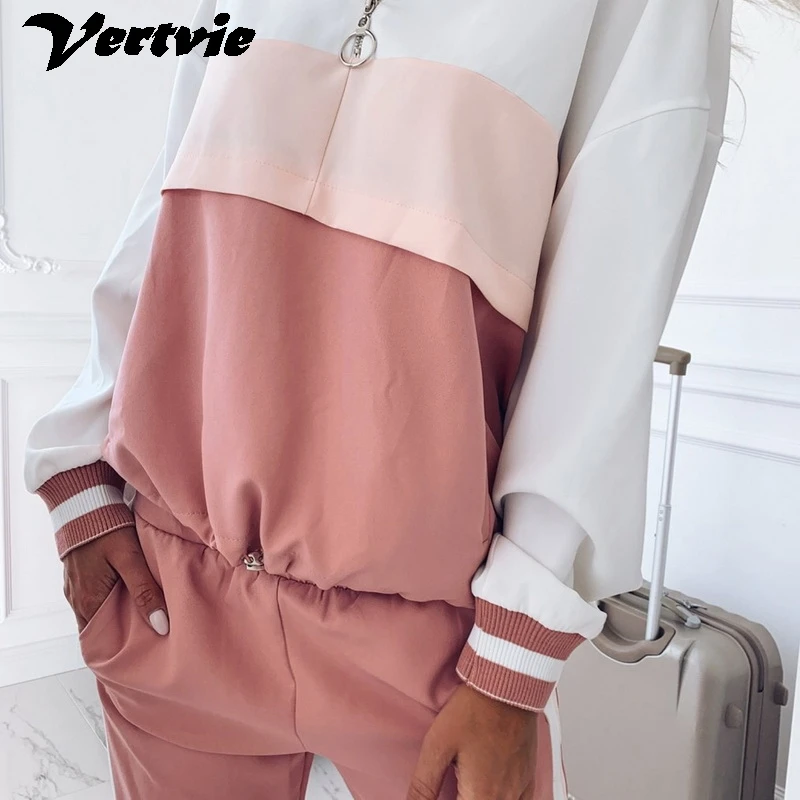 Женские наборы для бега толстовки Лоскутная спортивная одежда женские комплекты