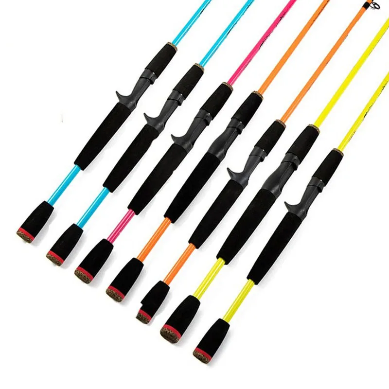 Fishing Rod 1.8M Blue Red Orange Yellow Glass Fiber Spinning Fishing Rod 1/8-3/4oz Lake Lure Fishing Pole Casting Rods