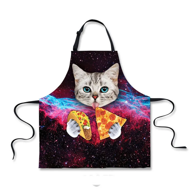 

Funny Galaxy Cats 3D Print Bbq Cooking Kitchen Aprons Cook Apron For Chef Women Men Kids Sleeveless Aprons Delantal Cocina 2021