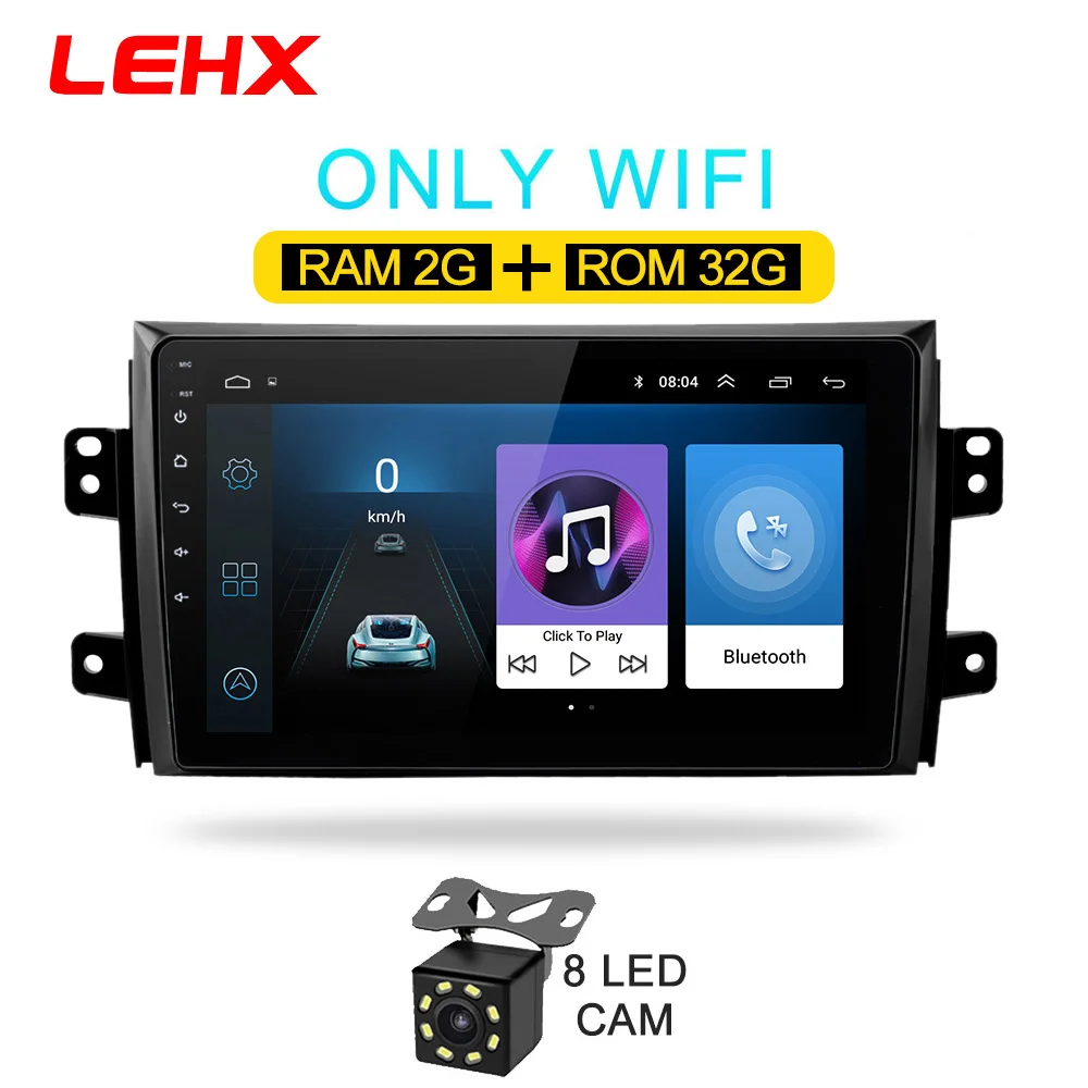 LE-SX4-32G-CAM LEHX 2.5D ips экран Автомобильный Радио плеер для Suzuki SX4 2006 2007 2008-2011 2012 2Din Android 8,1 Мультимедиа gps навигационный плеер - Цвет: LE-SX4-32G-CAM