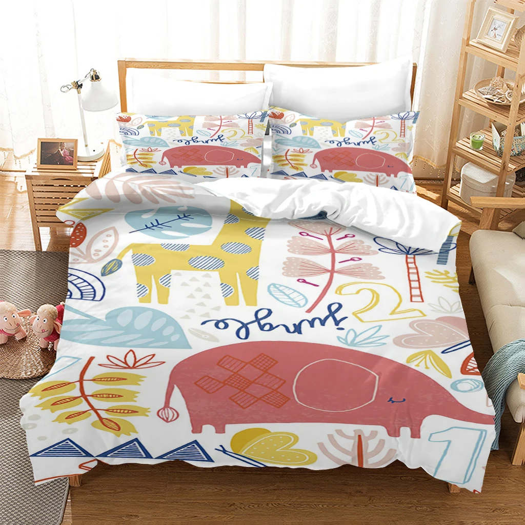 

Luxury 3D Bedding Set Duvet Cover Set Comforter Twin King Queen Double Single Size Unicorn Cartoon Design Custom Bedclothes