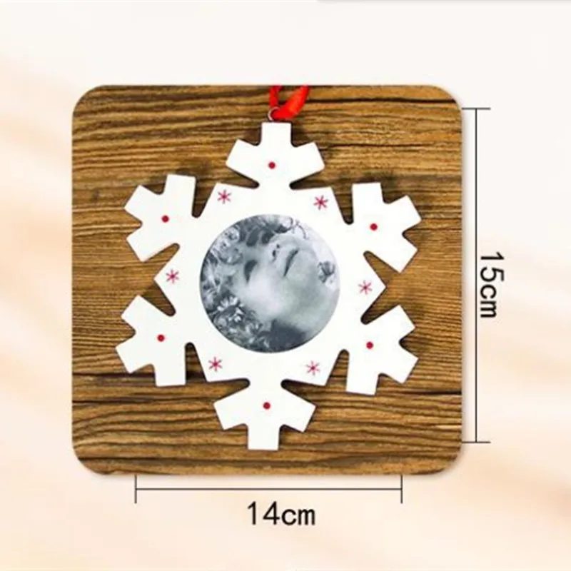 Рождественские украшения для дома DIY деревянная подвесная фоторамка Jingle подвеска-колокольчик современные фоторамки Новогодние украшения