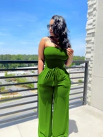 summer sexy tube top wide leg jumpsuit women fashion casual loose jumpsuit women