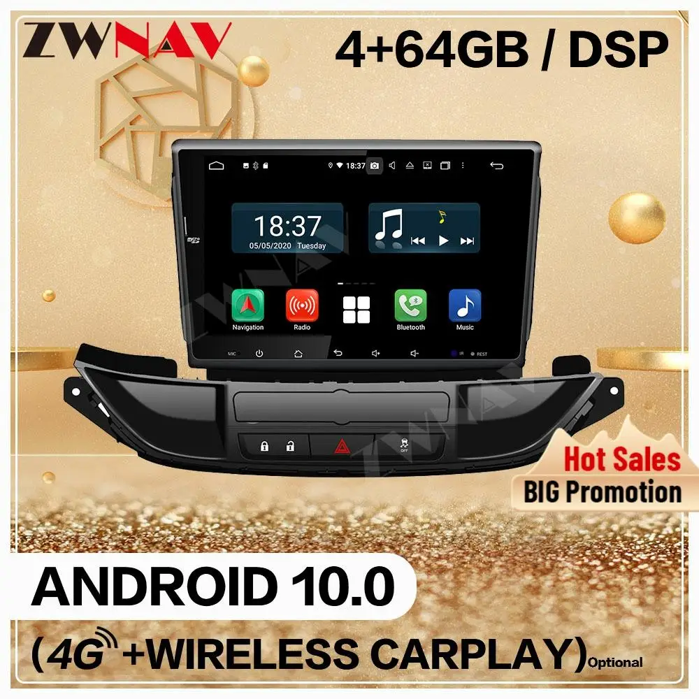 Мультимедийный проигрыватель Carplay 2DIN 128G для Opel Astra J 2015 2016 2017 Android 10 радио