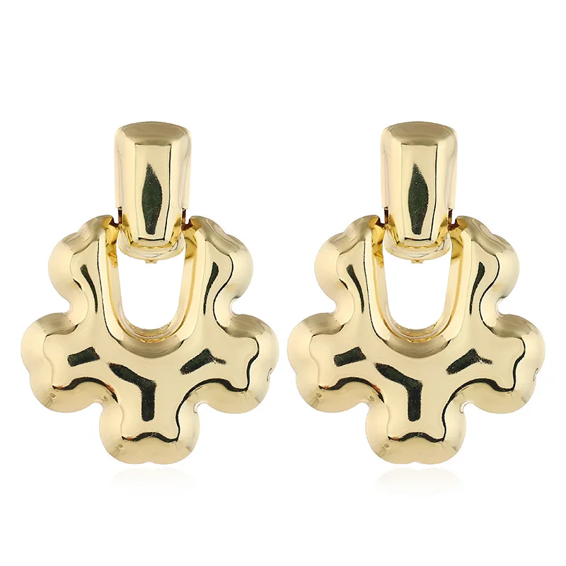 Женские серьги сердечки ZA европейские богемные металлические золотого цвета