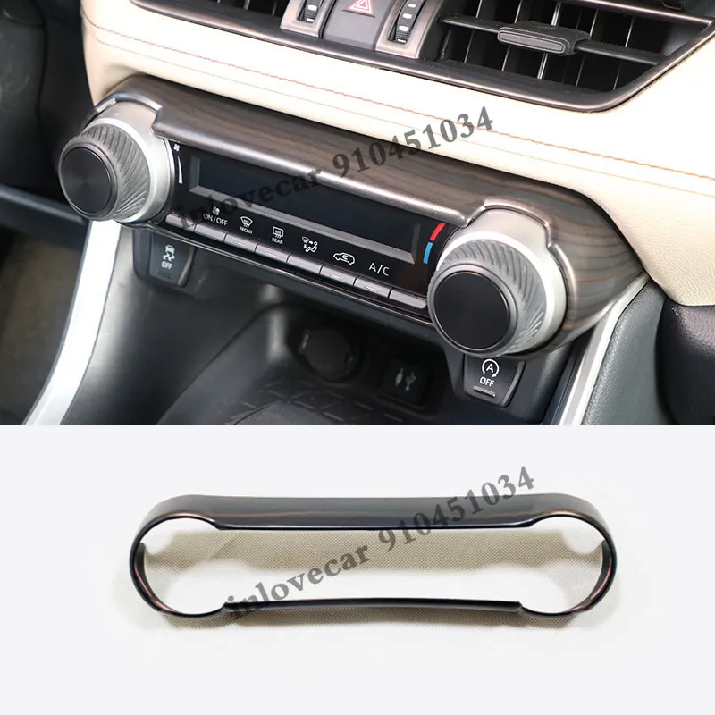 

For Toyota RAV4 RAV 4 2019 2020 ABS Wood grain Car Central Control air conditioner Switch panel Trim styling Accessories 1pcs