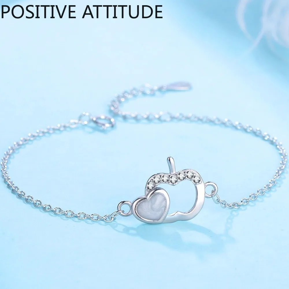 Новинка 2020 корейский браслет-цепочка с кристаллами в виде яблока фианитами