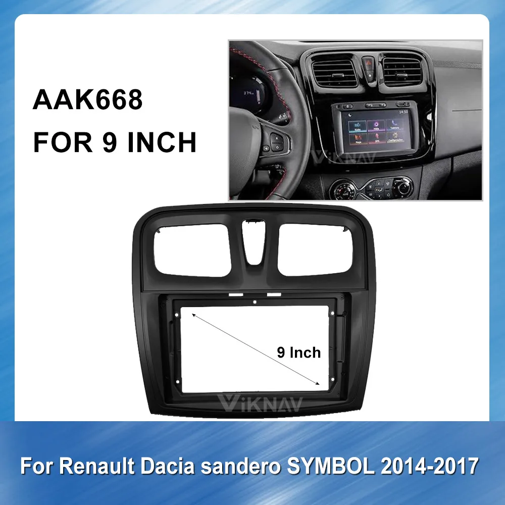 

Car Radio Fascia For Renault Dacia sandero SYMBOL 2014-2017 DVD frame Dash Mount Kit Adapter Trim Facial Panel Frame Dashboard