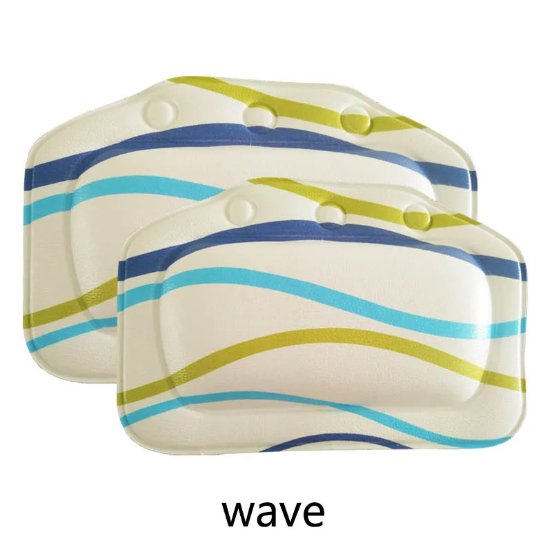 wave ПВХ пена аксессуары для ванной комнаты спа подушки для ванны подушка для ванны 1 шт. Водонепроницаемая губчатая подушка для головы Ванна подголовник Ванна Подушка - Цвет: wave