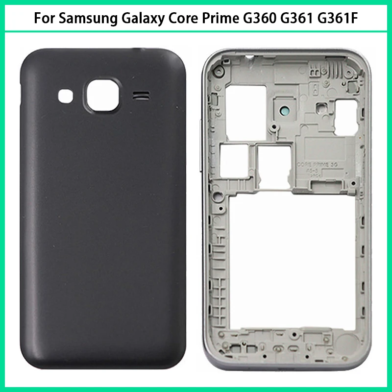 Для Samsung Galaxy Core Prime G360 G361 G361F Пластиковая Задняя крышка для аккумулятора + средняя