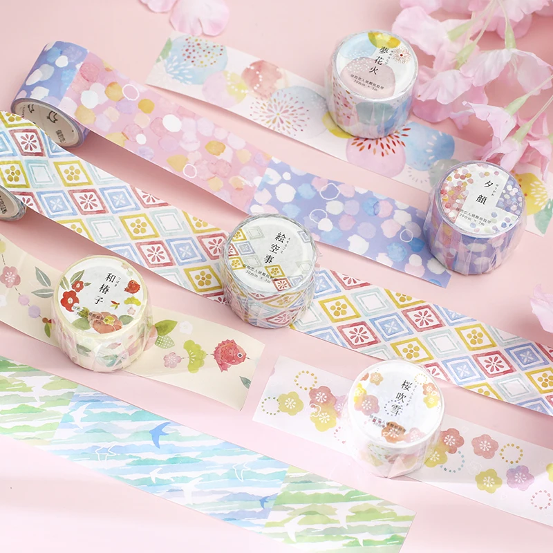 Креативные акварельные цветочные маскирующие декоративные ленты японский васи