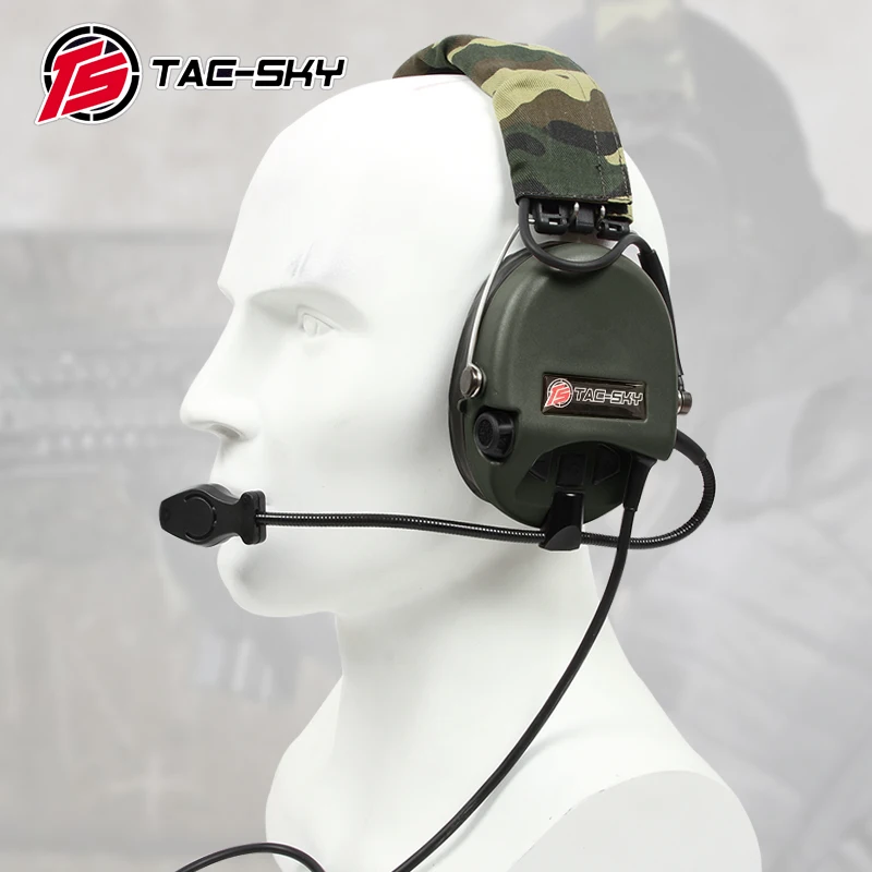 FG TAC-SKY Sordin силиконовые наушники шумоподавление пикап Охота Стрельба Спортивные Наушники Военная Тактическая гарнитура FG - Цвет: FG