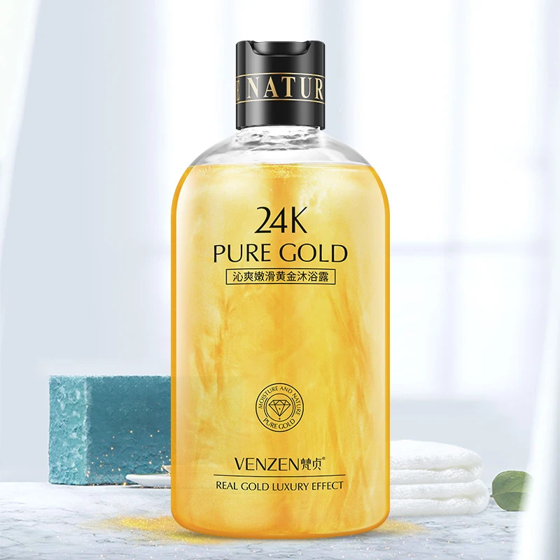 

24K Gold Shower Gel Deep Cleansing Foam Body Wash Long Lasting Fragrance Skin Whitening Moisturizing Nourishing Care Bath Lotion