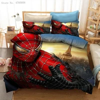 disney spiderman bedding sets anime cartoon boys kids comforter duvet cover set single queen cool bedclothes pillowcase140x200cm