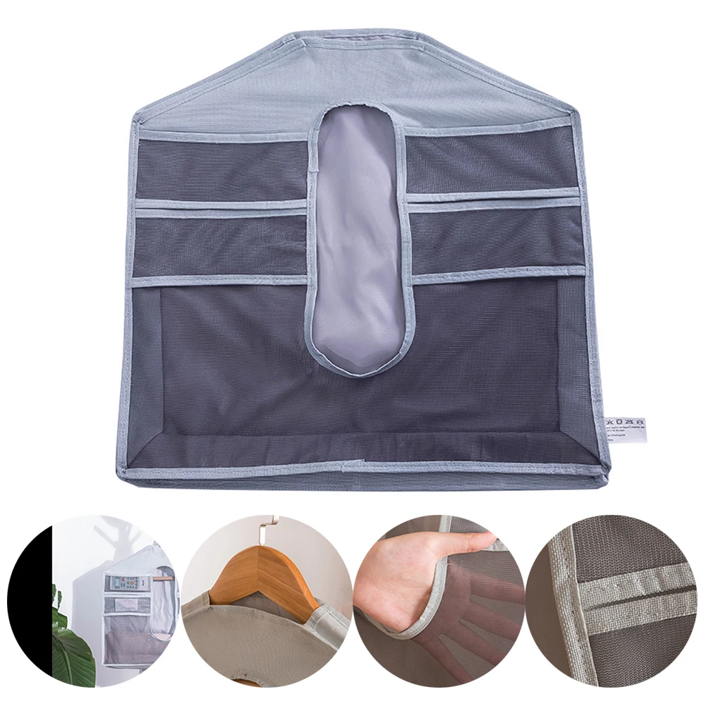 Oxford Cloth Wall Hanging Storage Bag Transparent Pocket Mounted Wardrobe Hang Pouch Cosmetic Toys Organizer | Дом и сад