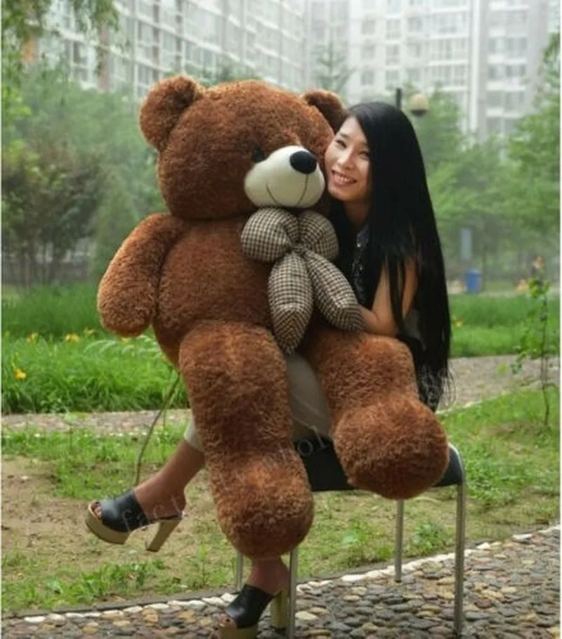 

Big Cute Dark Brown Plush Teddy Bear Plush Animal Doll Girlfriend Giant Doll Gift + Free Shipping Fast Shipping