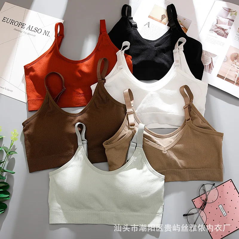 Обтягивающий бюстгальтер с резьбой топ труба красивая спина регулировка против