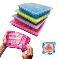 silicone ice cube maker trays with lids for freezer icecream cold drinks whiskey cocktails kitchen tools accessories ice mold