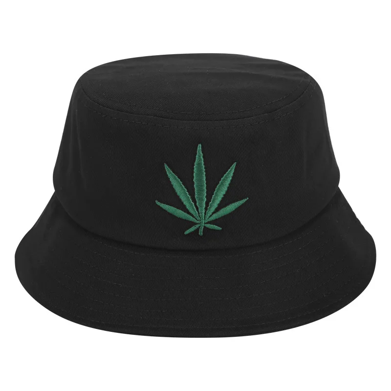 Кленовый лист ведро шляпы для женщин хлопок вышивка Панама стиль Casquette сплошной цвет шапки для рыбаков Кепка с козырьком от солнца Gorras