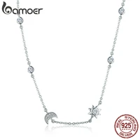 11 11 sales 925 sterling silver sparkling moon and star exquisite pendant necklaces for women 925 silver jewelry gift scn272
