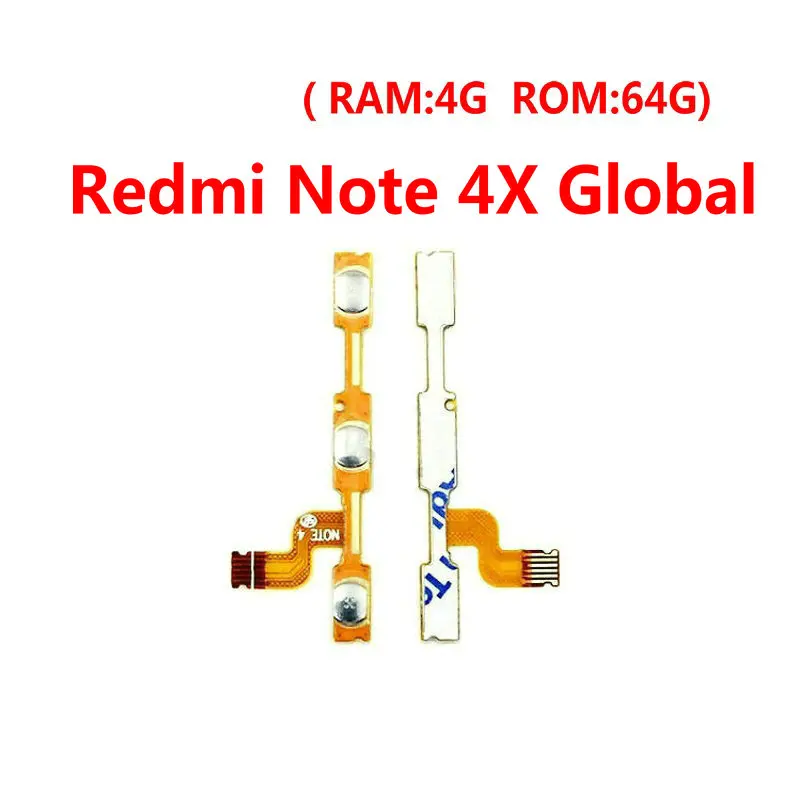 Шлейф с кнопками включения и регулировки громкости для Xiaomi Redmi 3 3X 3S 4A 5 Plus Note 2 4 5A Pro
