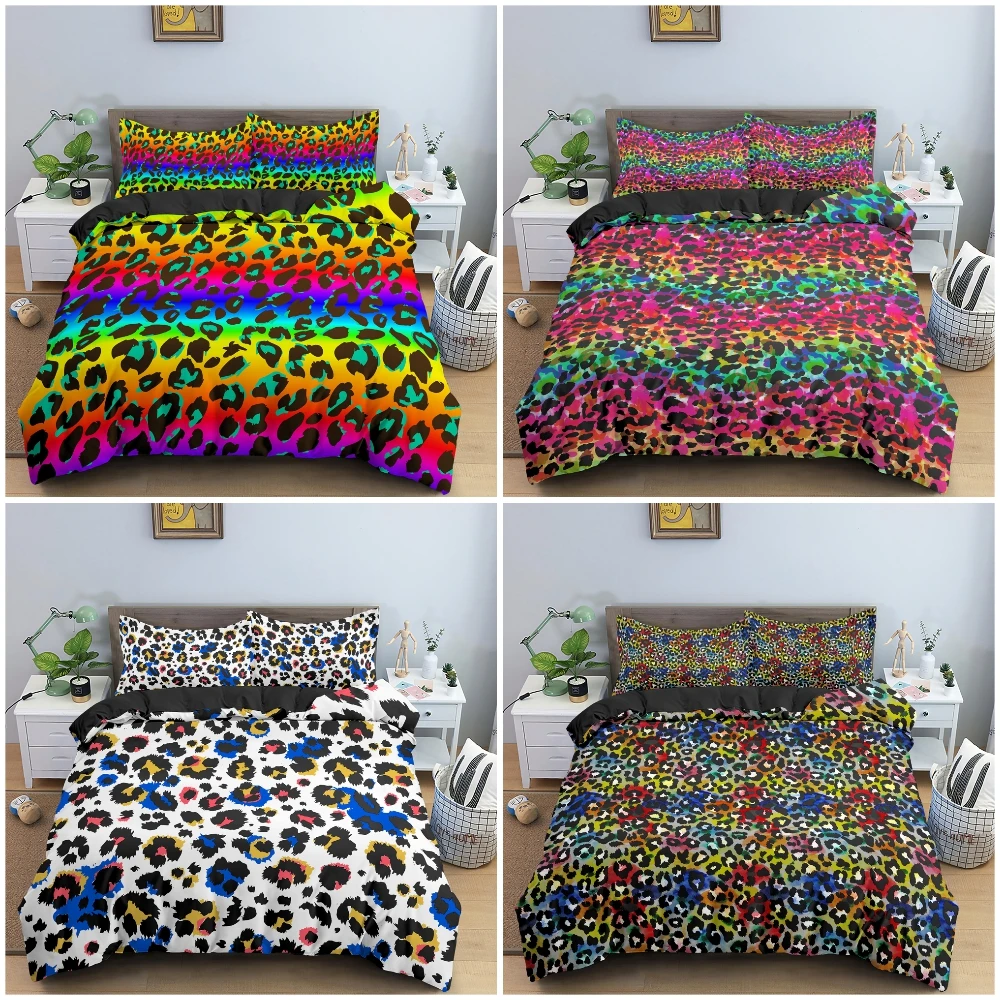 Комплект постельного белья из 2/3 предметов яркое одеяло с акварельными и